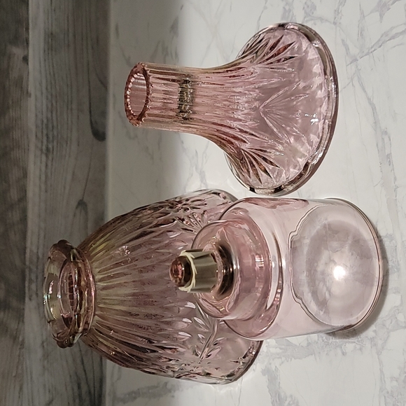 Send Me Offers! Vintage Pink Purple Gold Iridescent Glass Fairy Lamp 3 PC Set - Picture 6 of 11